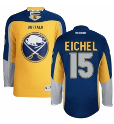 Men's Reebok Buffalo Sabres #15 Jack Eichel Authentic Gold New Third NHL Jersey