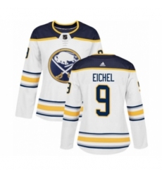 Women's Adidas Buffalo Sabres #9 Jack Eichel Authentic White Away NHL Jersey