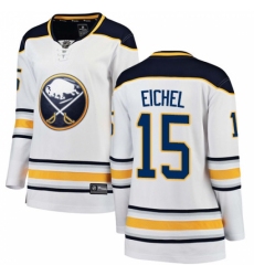 Women's Buffalo Sabres #15 Jack Eichel Fanatics Branded White Away Breakaway NHL Jersey