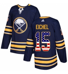 Youth Adidas Buffalo Sabres #15 Jack Eichel Authentic Navy Blue USA Flag Fashion NHL Jersey