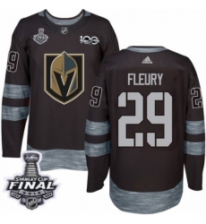 Men's Adidas Vegas Golden Knights #29 Marc-Andre Fleury Authentic Black 1917-2017 100th Anniversary 2018 Stanley Cup Final NHL Jersey