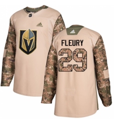 Men's Adidas Vegas Golden Knights #29 Marc-Andre Fleury Authentic Camo Veterans Day Practice NHL Jersey