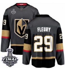 Men's Vegas Golden Knights #29 Marc-Andre Fleury Authentic Black Home Fanatics Branded Breakaway 2018 Stanley Cup Final NHL Jersey