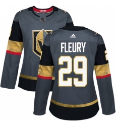 Women's Adidas Vegas Golden Knights #29 Marc-Andre Fleury Authentic Gray Home NHL Jersey