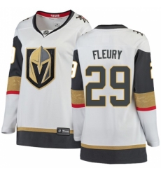 Women's Vegas Golden Knights #29 Marc-Andre Fleury Authentic White Away Fanatics Branded Breakaway NHL Jersey