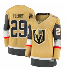 Women's Vegas Golden Knights #29 Marc-Andre Fleury Fanatics Branded Gold 2020-21 Alternate Premier Breakaway Player Jersey