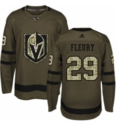 Youth Adidas Vegas Golden Knights #29 Marc-Andre Fleury Authentic Green Salute to Service NHL Jersey