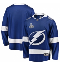 Men's Tampa Bay Lightning Fanatics Branded Blue Blank Home 2020 Stanley Cup Champions Breakaway Jersey
