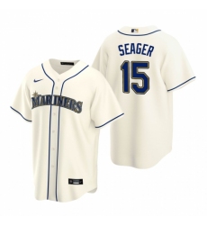 Men's Nike Seattle Mariners #15 Kyle Seager Cream Alternate Stitched Baseball Jersey