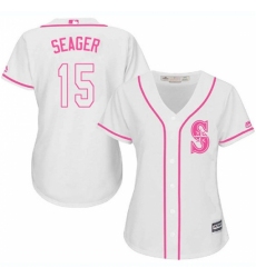 Women's Majestic Seattle Mariners #15 Kyle Seager Authentic White Fashion Cool Base MLB Jersey