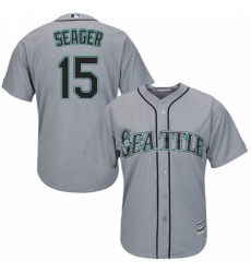 Youth Majestic Seattle Mariners #15 Kyle Seager Replica Grey Road Cool Base MLB Jersey