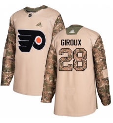 Men's Adidas Philadelphia Flyers #28 Claude Giroux Authentic Camo Veterans Day Practice NHL Jersey