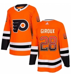 Men's Adidas Philadelphia Flyers #28 Claude Giroux Authentic Orange Drift Fashion NHL Jersey