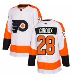 Men's Adidas Philadelphia Flyers #28 Claude Giroux Authentic White Away NHL Jersey