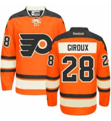Men's Reebok Philadelphia Flyers #28 Claude Giroux Authentic Orange New Third NHL Jersey