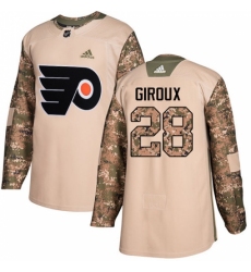 Youth Adidas Philadelphia Flyers #28 Claude Giroux Authentic Camo Veterans Day Practice NHL Jersey