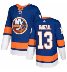 Men's Adidas New York Islanders #13 Mathew Barzal Authentic Royal Blue Home NHL Jersey