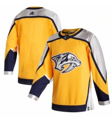 Men's Nashville Predators adidas Blank Yellow 2020-21 Reverse Retro Authentic Jersey