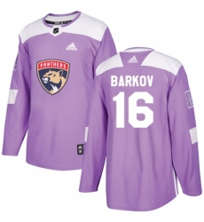 Men's Adidas Florida Panthers #16 Aleksander Barkov Authentic Purple Fights Cancer Practice NHL Jersey