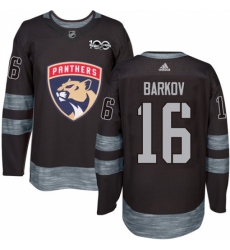 Men's Adidas Florida Panthers #16 Aleksander Barkov Premier Black 1917-2017 100th Anniversary NHL Jersey
