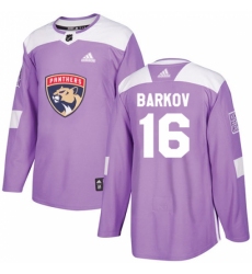 Youth Adidas Florida Panthers #16 Aleksander Barkov Authentic Purple Fights Cancer Practice NHL Jersey