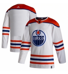 Men's Edmonton Oilers adidas Blank White 2020-21 Reverse Retro Authentic Jersey