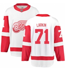 Men's Detroit Red Wings #71 Dylan Larkin Fanatics Branded White Away Breakaway NHL Jersey