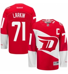 Men's Reebok Detroit Red Wings #71 Dylan Larkin Authentic Red 2016 Stadium Series NHL Jersey