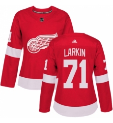 Women's Adidas Detroit Red Wings #71 Dylan Larkin Authentic Red Home NHL Jersey