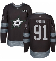 Men's Adidas Dallas Stars #91 Tyler Seguin Authentic Black 1917-2017 100th Anniversary NHL Jersey