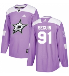 Men's Adidas Dallas Stars #91 Tyler Seguin Authentic Purple Fights Cancer Practice NHL Jersey