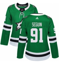 Women's Adidas Dallas Stars #91 Tyler Seguin Premier Green Home NHL Jersey