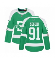 Women's Dallas Stars #91 Tyler Seguin Authentic Green 2020 Winter Classic Hockey Jersey