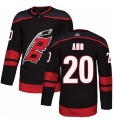 Men's Adidas Carolina Hurricanes #20 Sebastian Aho Authentic Black Alternate NHL Jersey