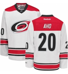 Men's Reebok Carolina Hurricanes #20 Sebastian Aho Authentic White Away NHL Jersey