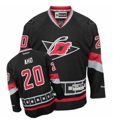 Women's Reebok Carolina Hurricanes #20 Sebastian Aho Authentic Black Third NHL Jersey