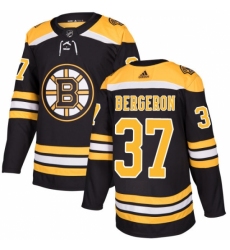 Men's Adidas Boston Bruins #37 Patrice Bergeron Authentic Black Home NHL Jersey