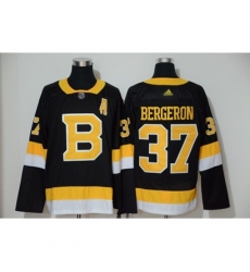 Men's Adidas Boston Bruins #37 Patrice Bergeron Black Throwback Authentic Stitched Hockey Jersey