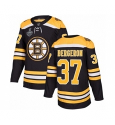 Men's Boston Bruins #37 Patrice Bergeron Authentic Black Home 2019 Stanley Cup Final Bound Hockey Jersey