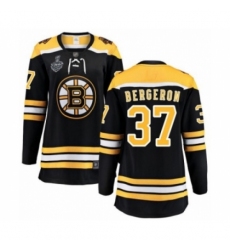 Women's Boston Bruins #37 Patrice Bergeron Authentic Black Home Fanatics Branded Breakaway 2019 Stanley Cup Final Bound Hockey Jersey