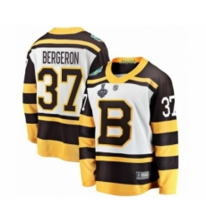 Youth Boston Bruins #37 Patrice Bergeron White Winter Classic Fanatics Branded Breakaway 2019 Stanley Cup Final Bound Hockey Jersey