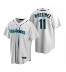 Men's Nike Seattle Mariners #11 Edgar Martinez White Home Stitched Baseball Jersey