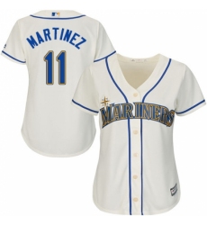 Women's Majestic Seattle Mariners #11 Edgar Martinez Authentic Cream Alternate Cool Base MLB Jersey