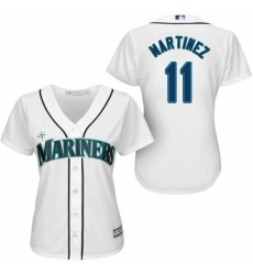 Women's Majestic Seattle Mariners #11 Edgar Martinez Authentic White Home Cool Base MLB Jersey