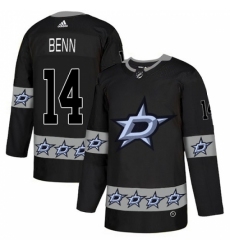 Men's Adidas Dallas Stars #14 Jamie Benn Authentic Black Team Logo Fashion NHL Jersey