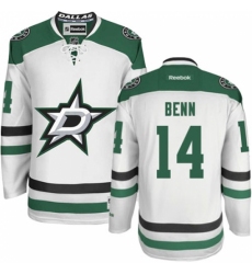 Men's Reebok Dallas Stars #14 Jamie Benn Authentic White Away NHL Jersey