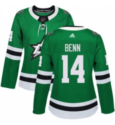 Women's Adidas Dallas Stars #14 Jamie Benn Authentic Green Home NHL Jersey