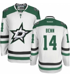 Women's Reebok Dallas Stars #14 Jamie Benn Authentic White Away NHL Jersey