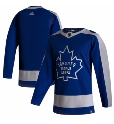 Men's Toronto Maple Leafs adidas Blank Blue 2020-21 Reverse Retro Authentic Jersey