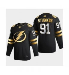 Men's Tampa Bay Lightning #91 Steven Stamkos Black Golden Edition Limited Stitched Hockey Jersey